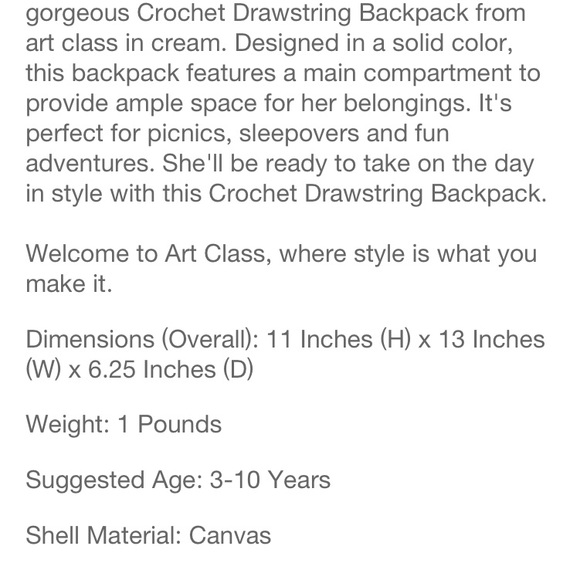 Kids Backpack from Art Class - Picture 4 of 4